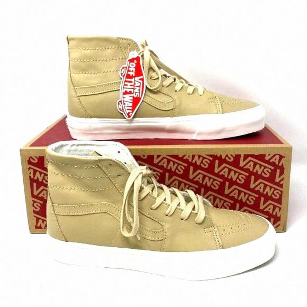 💖MEGA SALE💖Vans Sk8-Hi Tapered Soft Leather High VN0A4U162V1 Men's Beige Top